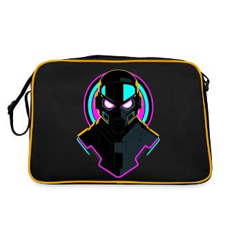 Neon Roboter - Retro Tasche - Schwarz/Gold - Hinten