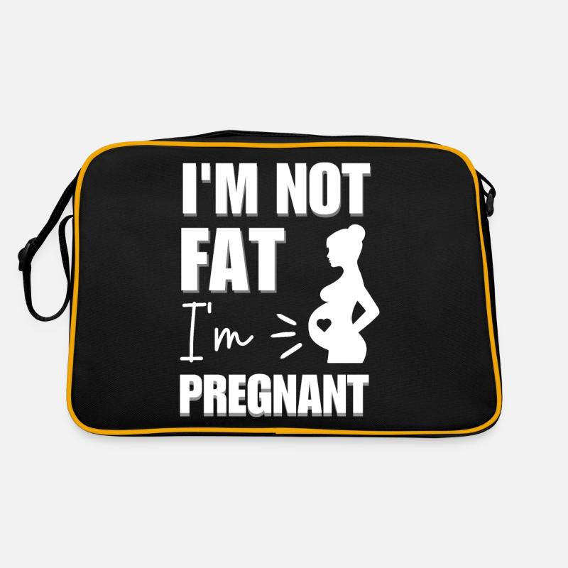 Je ne suis pas grosse je suis enceinte - Sac Retro - noir/or