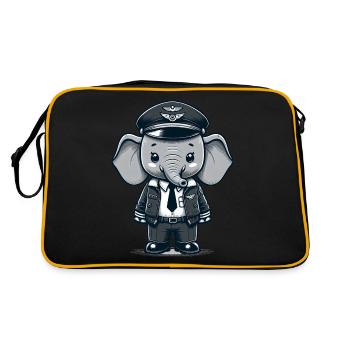 Pilote d’éléphant mignon - Sac Retro - noir/or - Dos