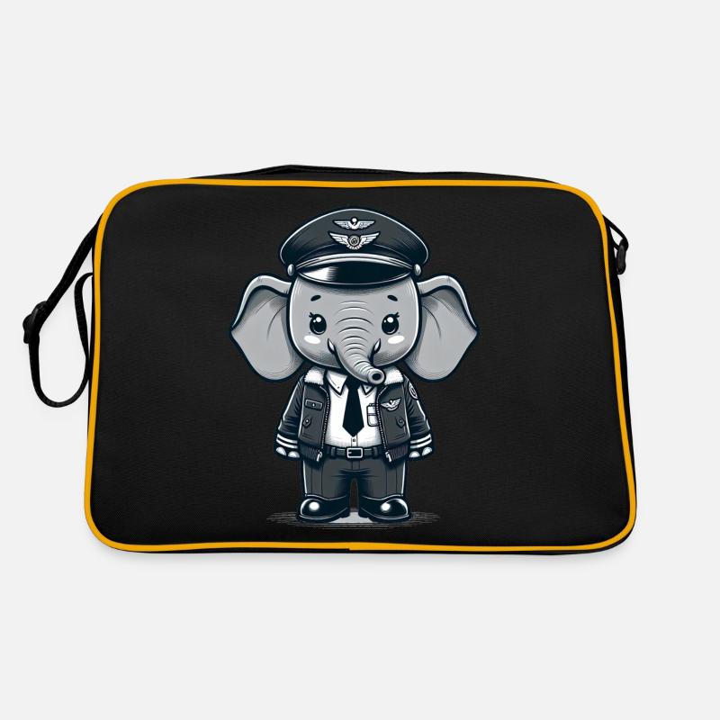 Cute Elephant Pilot Retro Bag