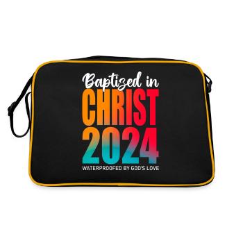 Getauft In Christus 2024 - Gottes Liebe - Retro Tasche - Schwarz/Gold - Hinten