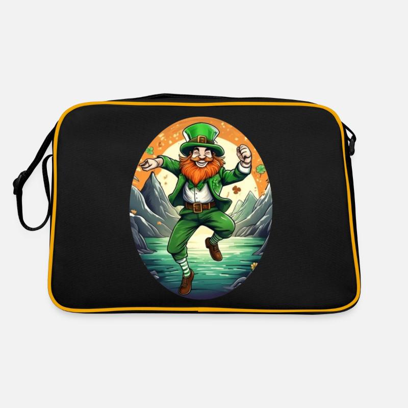 St. Patrick's Day Shamrock Dancing Retro Bag