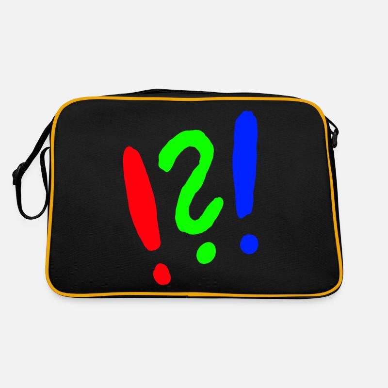 Exclamation mark/question mark comic style - Retro Bag - black/gold