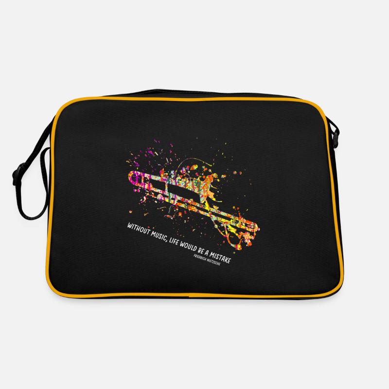 posaune instrument Farbexplosion - Retro Tasche - Schwarz/Gold