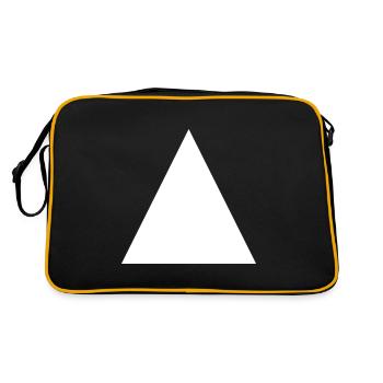 Dreieck Weiß - Retro Tasche - Schwarz/Gold - Hinten