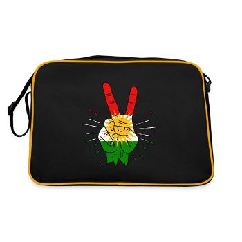 Doigt de paix du Kurdistan - Sac Retro - noir/or - Dos