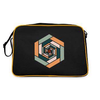 Colored infinity hexagon - Retro Bag - black/gold - Back