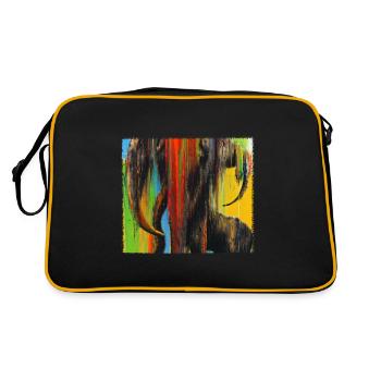 Mammut - Expressionistic, abstract AI art - Retro Bag - black/gold - Back