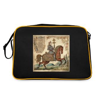 Chevalier à cheval, Moyen Âge - Sac Retro - noir/or - Dos