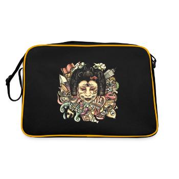 Gueisha Doodle Flat - Retro Bag - black/gold - Back