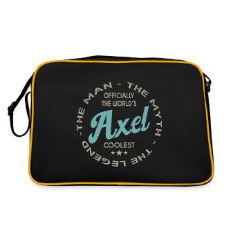 AXEL name gift t shirt personalized axel - Retro Bag - black/gold - Back