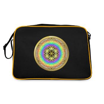 Fleur de vie - Or irisé - Sac Retro - noir/or - Dos