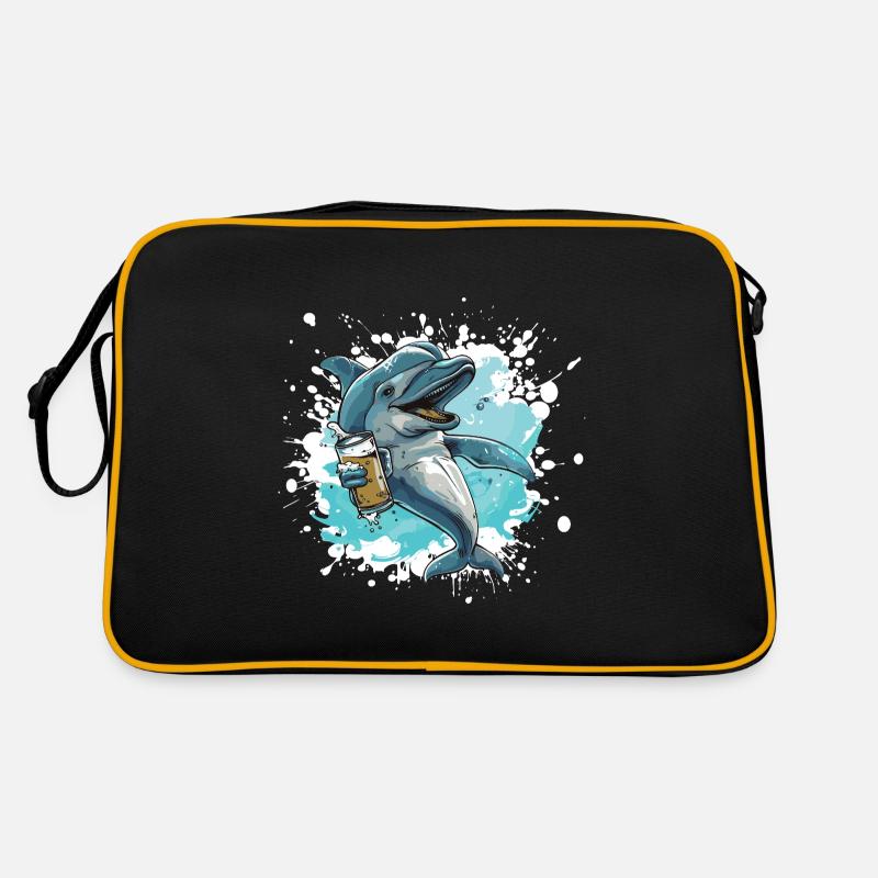 Delfin Bier Lustig Retro Tasche