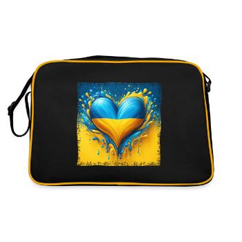 Conception de goutte d’eau de drapeau de coeur d’Ukraine - Sac Retro - noir/or - Dos