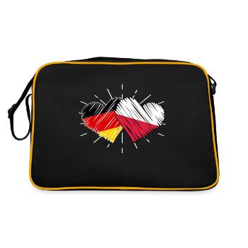 Polonais Allemand Coeur Pologne - Sac Retro - noir/or - Dos