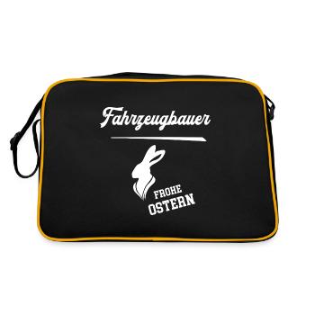 Fahrzeugbauer Frohe Ostern Ostergeschenk Meister - Retro Tasche - Schwarz/Gold - Hinten