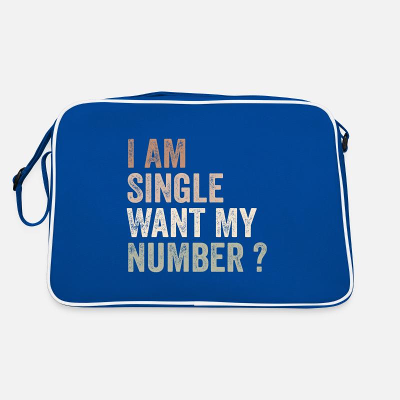 Ich bin Single will meine Nummer | Komisch Retro Tasche