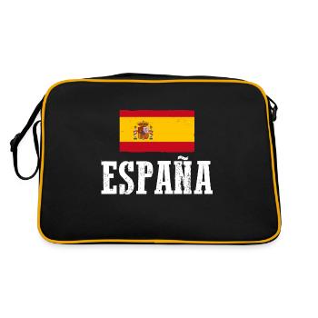 Spanier Spanien - Retro Tasche - Schwarz/Gold - Hinten