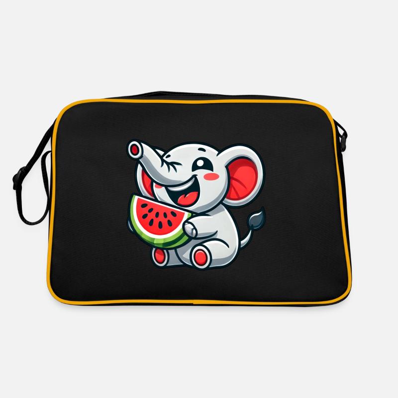 Cute Elephant Watermelon Summer Fruit Laugh Retro Bag