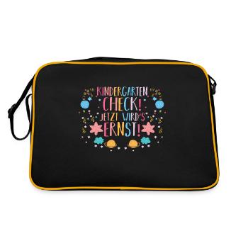 1 Enfant de l’école primaire Rentrée Maternelle Kita E - Sac Retro - noir/or - Dos
