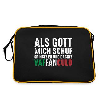 Italien Italiener Vaffanculo - Retro Tasche - Schwarz/Gold - Hinten