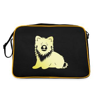 Silhouette de chien poméranien Poméranien - Sac Retro - noir/or - Dos