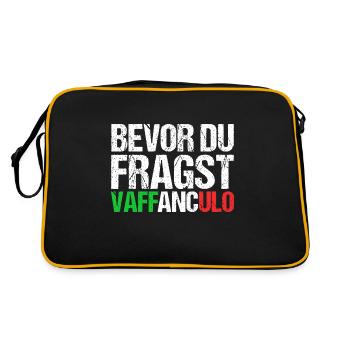 Italien Italiener Vaffanculo - Retro Tasche - Schwarz/Gold - Hinten