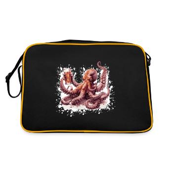 Octopus Beer Funny - Retro Bag - black/gold - Back