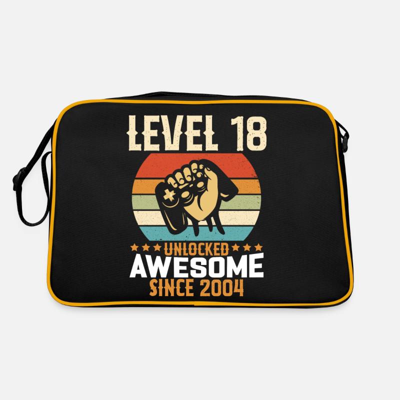 Level 18 Jahre unlocked Gaming Geburtstagsgeschenk Retro Tasche