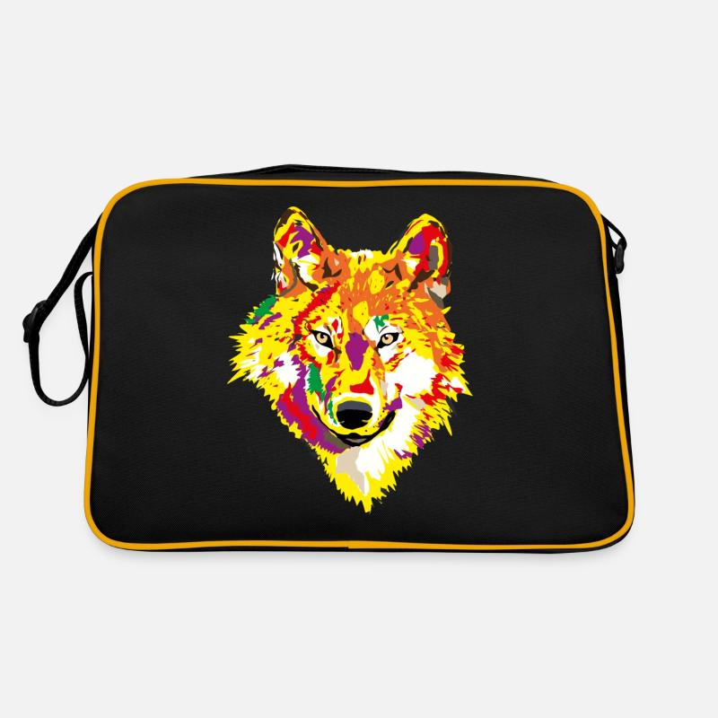 Erwecke Dein Alpha - Stärke Deinen Wolfsgeist - Retro Tasche - Schwarz/Gold