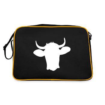 Kuhkopf - Retro Tasche - Schwarz/Gold - Hinten