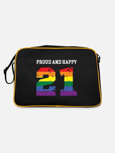 21. Geburtstag 21 Jahre 21th Geburtstagsgeschenk - Retro Tasche - Schwarz/Gold - Hinten