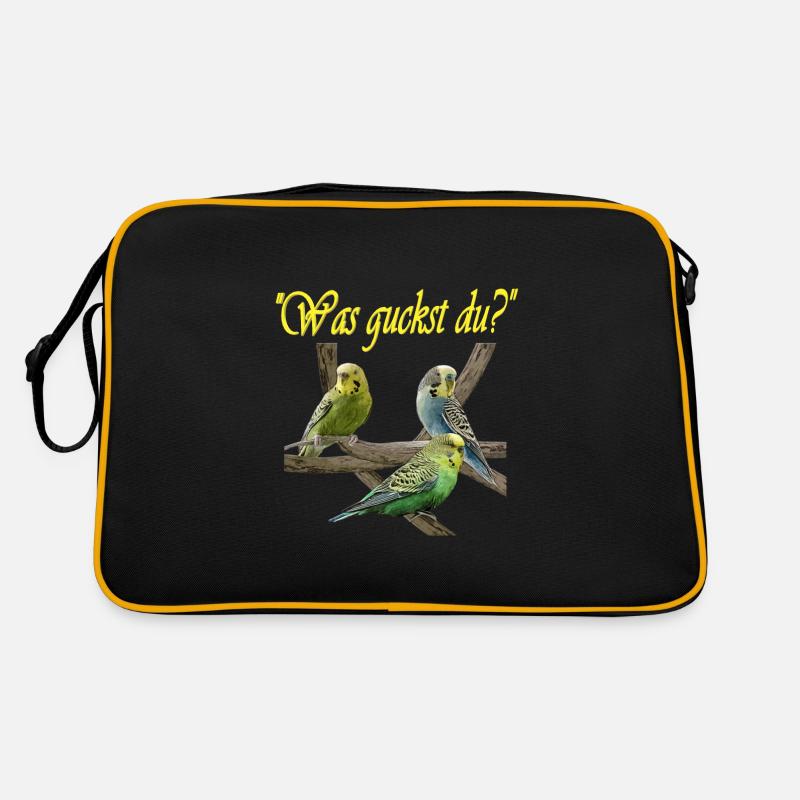 Wellensittiche Retro Tasche