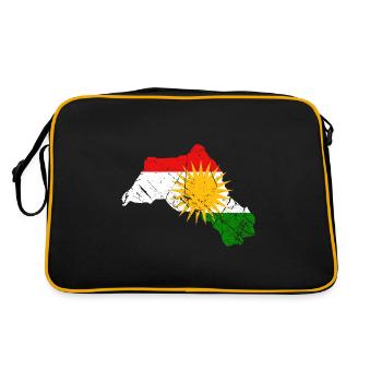 Kurdistan Flagge - Retro Tasche - Schwarz/Gold - Hinten
