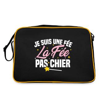 Je suis une fée la fée pas chier - Sac Retro - noir/or - Dos