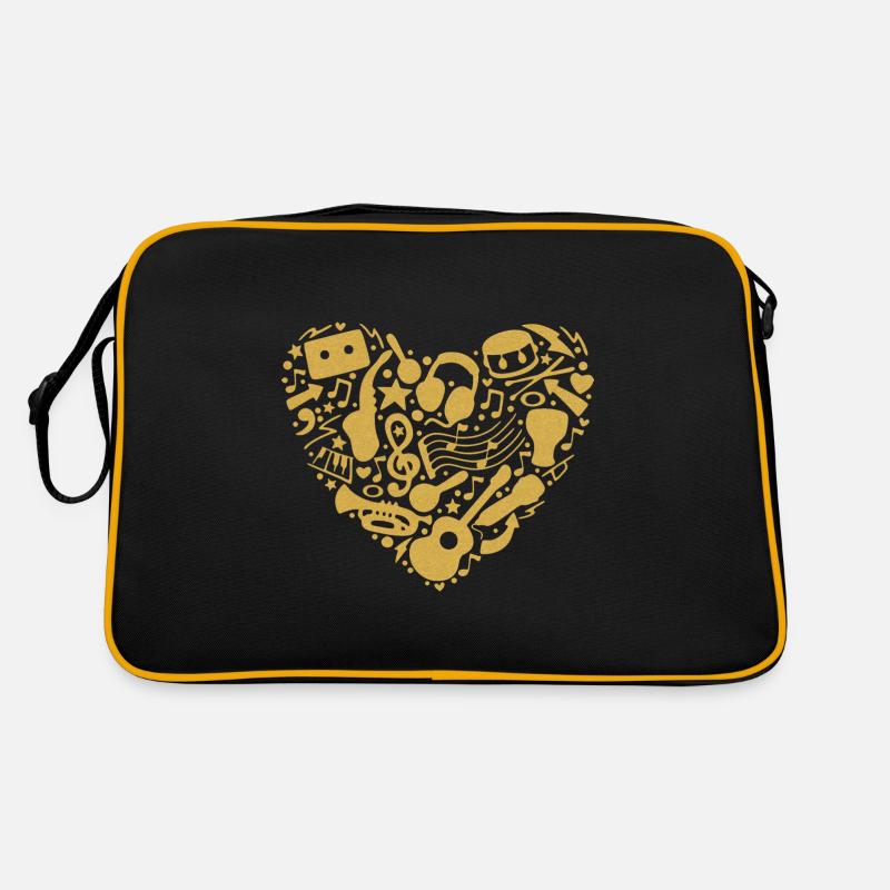 Musikherz byseehasdesign Retro Tasche