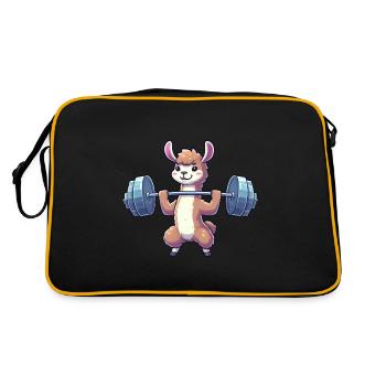 Strong Llama Alpaca Dumbbell Weight Workout - Retro Bag - black/gold - Back
