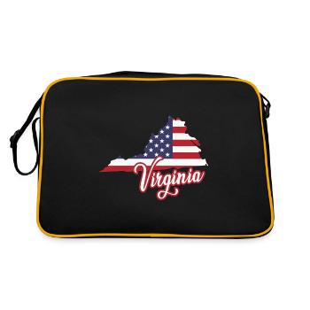 US-Flagge Virginia Design für stolze Virginier - Retro Tasche - Schwarz/Gold - Hinten