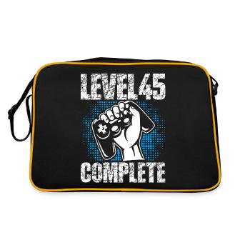 Level 45 Complete Geburtstagsgeschenk 45 Jahre - Retro Tasche - Schwarz/Gold - Hinten