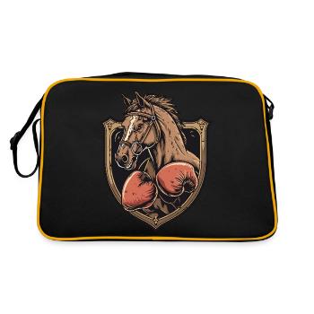 Pferd Boxer MMA - Retro Tasche - Schwarz/Gold - Hinten