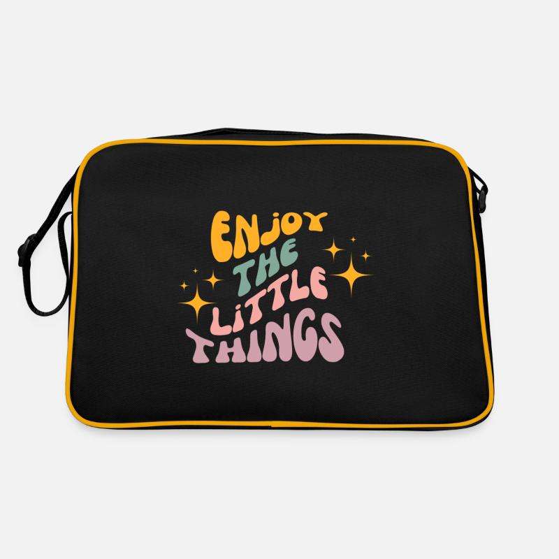enjoy the little things - Retro Tasche - Schwarz/Gold