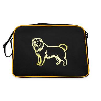 Chow Chow Silhouette de chien - Sac Retro - noir/or - Dos