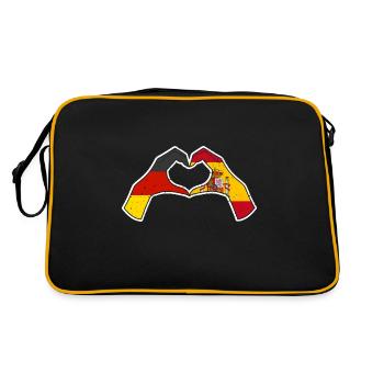 Spanier Deutschland Spanien - Retro Tasche - Schwarz/Gold - Hinten