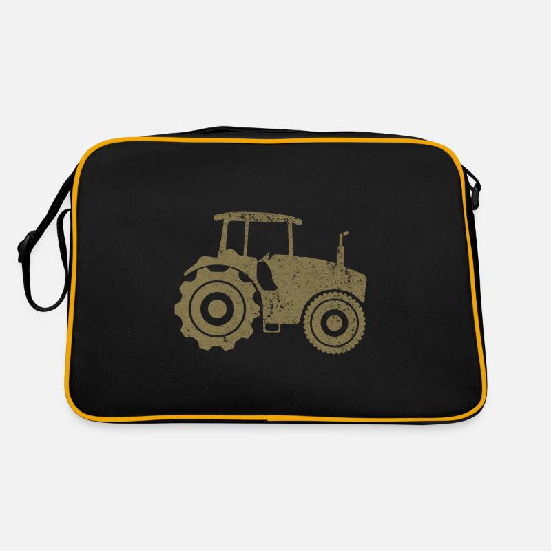 Tractor Silhouette Farmer Grunge Design Retro Bag