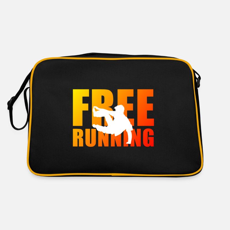 Freerunning - Retro Tasche - Schwarz/Gold
