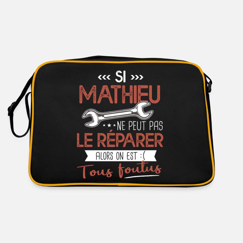Si Mathieu ne peut pas le réparer on est foutus - Sac Retro - noir/or