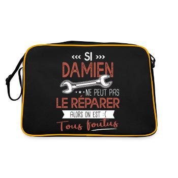 Si Damien ne peut pas le réparer on est foutus - Sac Retro - noir/or - Dos
