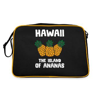 Ananas Tropical Hawaii Cadeau Enfants Hommes Fruits - Sac Retro - noir/or - Dos