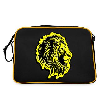 Symbole de tête de lion lion - Sac Retro - noir/or - Dos