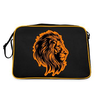 Symbole de tête de lion lion - Sac Retro - noir/or - Dos